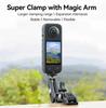 Aluminum Super Clamp with Double 360° Ball Head Magic Arm For GoPro Insta360 DJI OSMO Aciton Mobile Phone Action Camera