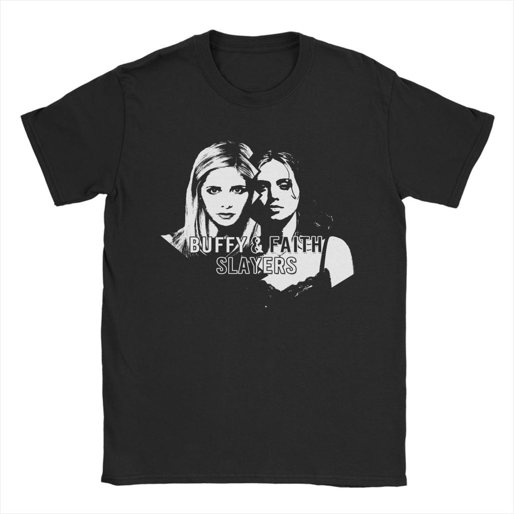 Buffy the Vampire Slayer Collage  T Shirts Men Women's Cotton Novelty T-Shirt Round Neck  Tees Short Sleeve Clothing Plus Size