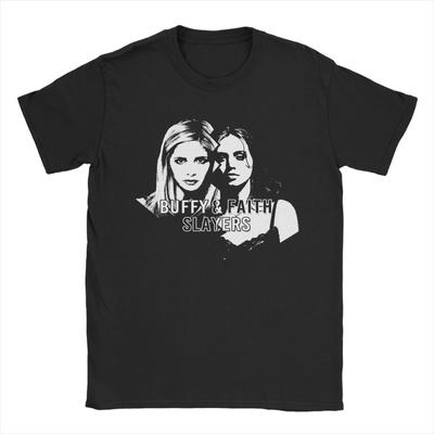 Buffy Faith Slayers Buffy the Vampire Slayer T Shirts Pure Cotton Crazy T-Shirts O Neck Tee Shirt Short Sleeve Clothes Classic
