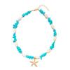 Ocean Style Shell Beaded Necklace For Women With Geometric Pendant And Alloy Material