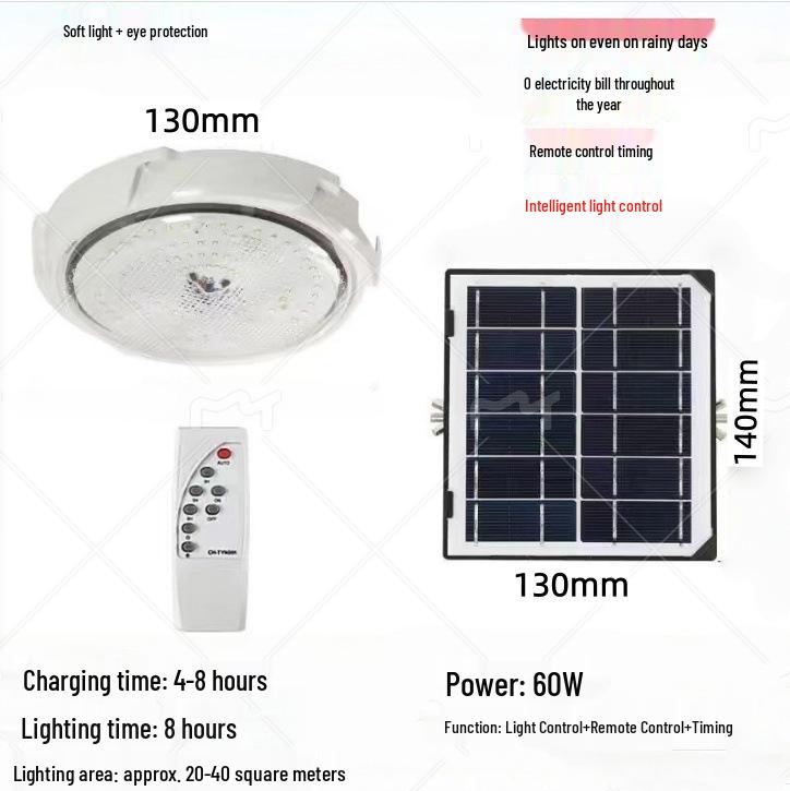 Cross-Border Solar LED Ceiling & Street Light for Indoor & Courtyard