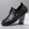 Cross-Border Octopus Plus Size Men's Genuine Leather Low-Top Casual Bean Shoes