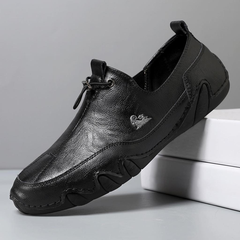 Cross-Border Octopus Plus Size Men's Genuine Leather Low-Top Casual Bean Shoes