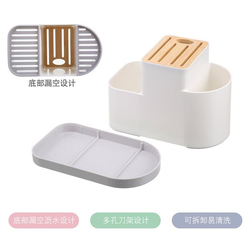 Multifunction Cutlery Drainer and Organizer Knife Holder Utensils Holder Caddy for Countertop Chopsticks Spoon Kitchen Organizer
