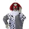Halloween Clown Ornament Sound Activated Decorative Waving Figurine Light up Red Eyes for