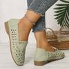 Fashion Breathable Hollow Out Decor Flats Women 2025 Summer Soft Sole Non Slip Walking Shoes Woman Plus Size Closed Toe Platform Loafers