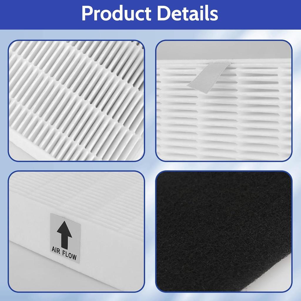 6 Pack HPA300 HEPA Filter Replacement for Honeywell HPA300 Air Purifier Compatible HPA304 HPA200 HPA3300B HPA5300 Filters, Replace HRF-R3 True HEPA