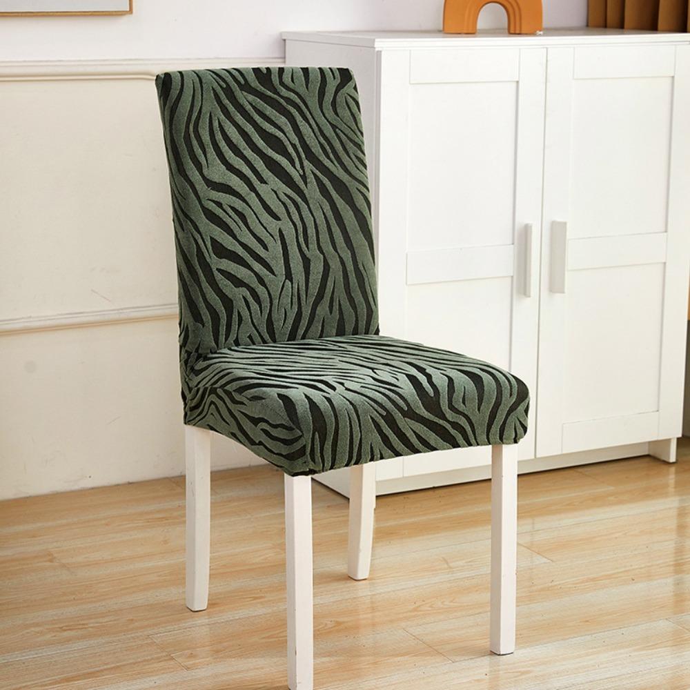 Thickened Wave Jacquard Chair Covers Washable Removable Dining Chair Covers Anti-Pilling Solid Color Chair Seat Covers Kitchen