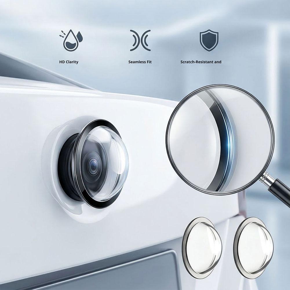 2PCS Universal Car Rear View Camera Lens Protector Anti-Scratch Waterproof Dustproof 360° HD Camera Guard Cover Accessories