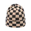 Japanese and Korean version of autumn and winter niche trend versatile checkerboard knitted hat small face versatile Internet celebrity wool hat women