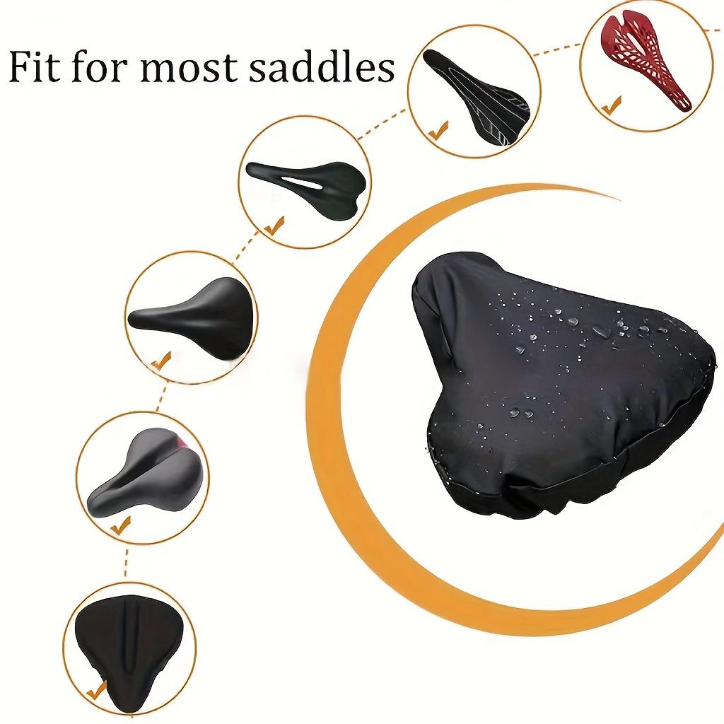 Waterproof Bike Seat Rain Cover Durable PVC UV Protection Fits Most Saddles Black For Mountain, Road Outdoor Cover