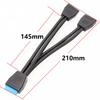 USB3.0 19Pin Y Cable Splitter 2 Ports USB Female to 20Pin Adapter for Motherboard Internal Connection PCIE to 20PIN Convert Wire