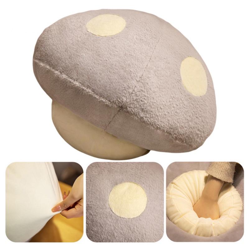 Soft And Cuddly Mushroom Pillow For Home Decor And Kids' Gifts Yellow/grey/pink/green