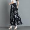 New Summer Retro Ethnic Style Ink-print Chiffon Skirt Women's Long Skirt High Waist A-line Skirt