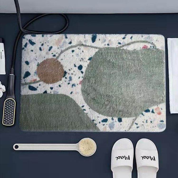 Imitation Cashmere Bathroom Floor Mat Door Absorbent Foot Mat Household Quick-drying Carpet