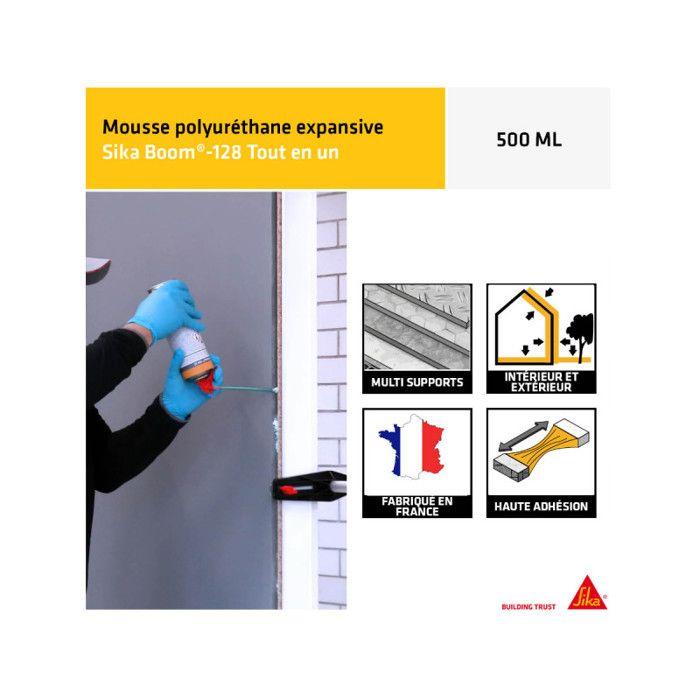 Mousse expansive tout en un manuelle SIKA - SikaBoom 128 - 500ml