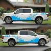 2pcs Blue Car Body Side Vinyl Decal Splash Graphics Sticker Kit For Pickup Truck