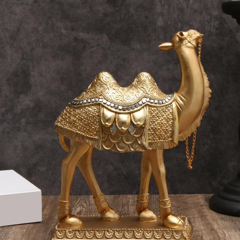 Standing Camels Decoration, Resins Animal Figurine for Elegant Study Room Enhancement
