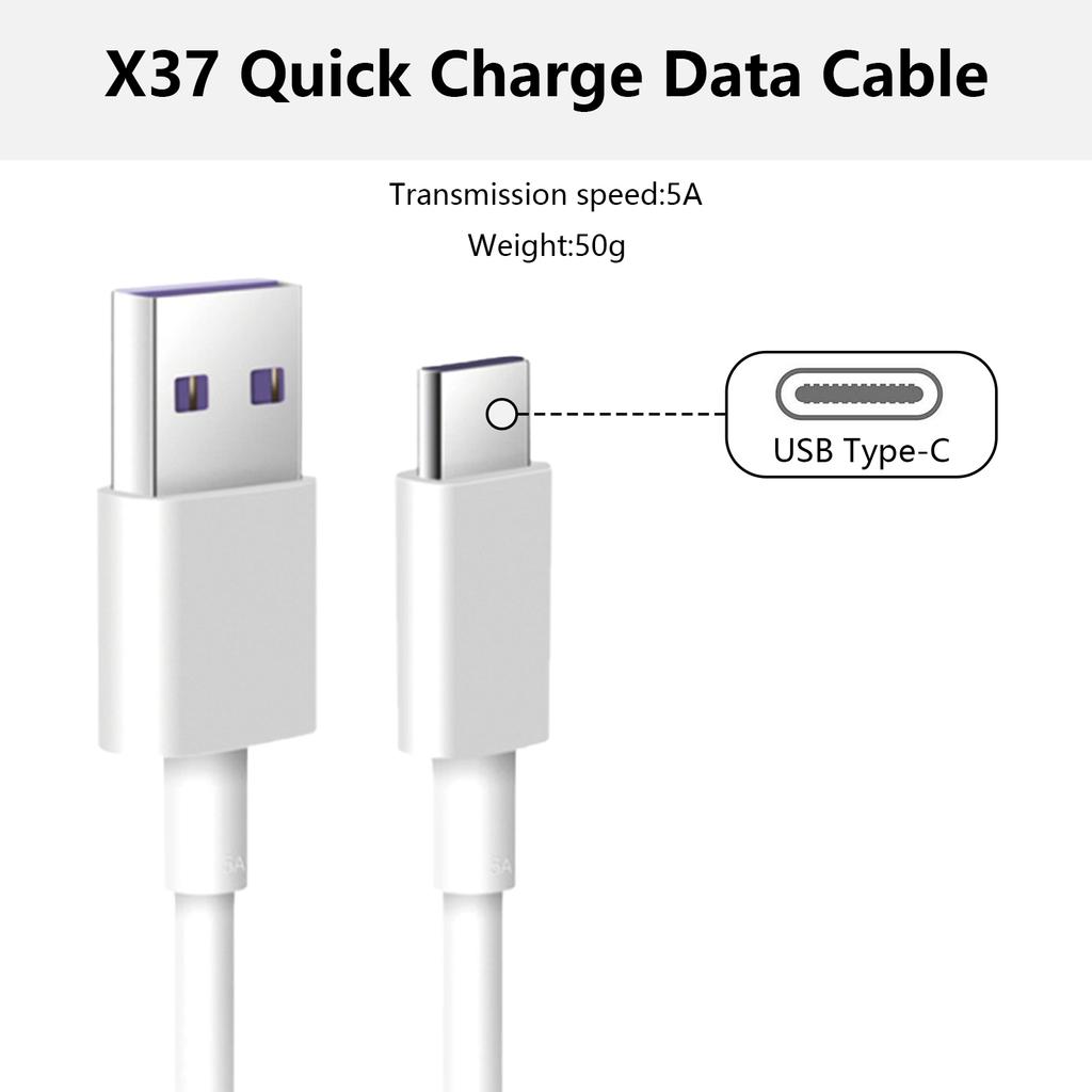 1m USB to Type C Data Line 5A Quick Charging Power Cable Wire Supports Stable Data Transfer for Tablets Phones