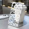Cute Cartoon Love Heart Phone Case For iPhone 16 17 Air Pro Max 14 12 13 11 15 Case Mini 7 8 Plus Transparent Soft Cover