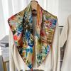 Elegant Thickened Mulberry Silk Twill Scarf/Shawl - Dual-Color Print for Women