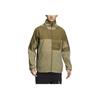 Adidas Color Block Logo Print Hooded Zip Long Sleeve Jacket Men Jacket Olive-Green HN4536