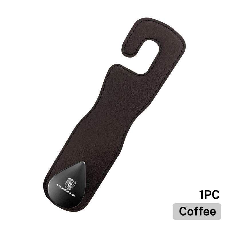 Leather Car Seat Back Hidden Hook Hanger Bag Storage Holder For Porsche Cayenne Panamera Macan Boxster Cayman 718 911 Sticker CVE1