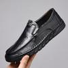 Shoes Men's New One-pedal Lazy Loafers Men's Black Handmade Online Casual Leather Shoes