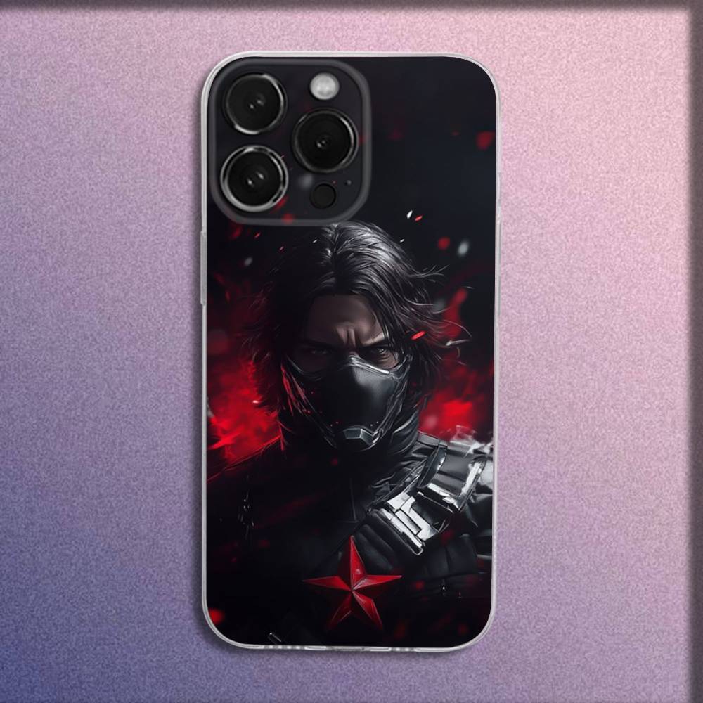 B-Bucky B-Barnes W-Winter S-Soldier Phone Case For iPhone 16,15,14,13,12,11 Plus,Pro,Max,XR,XS,Plus,E,Mini Transparent Cover