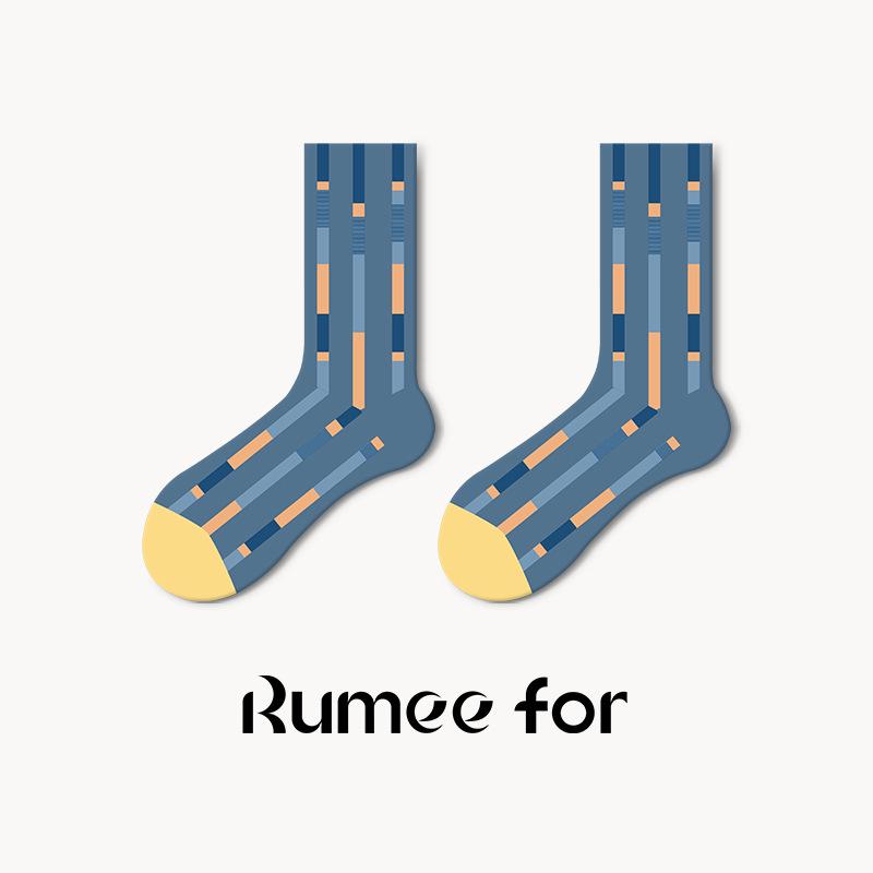 Lumi Cartoon Funny Women's Mid-Calf Socks: Trendy, Niche Design for Spring, Summer, and Winter