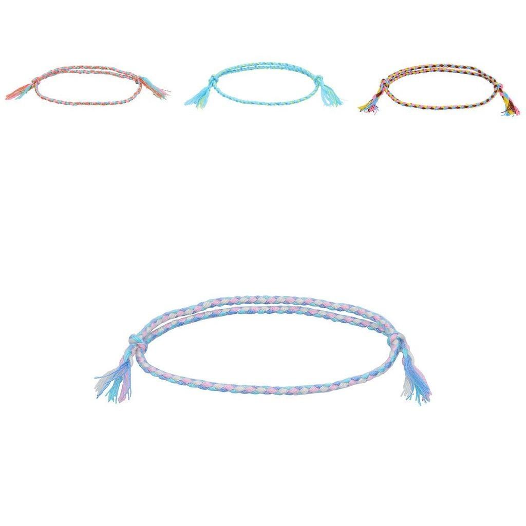 New Cross-border Simple Safety Buckle Four-strand Colorful Hand Rope Handmade Braided Red Rope Bracelet Suitable For Travel Souvenirs Mixed Colors