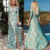 European & American Style Women's Sexy High Waist Slit Dress - Slim Fit Evening Gown