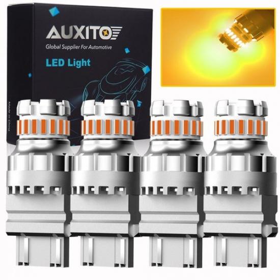 4X AUXITO 3157 4157 4057 LED Turn Signal Blinker Corner Light bulbs Amber CANBUS