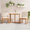 Garden Chair with Cushion 2 Pcs Brown Solid Acacia Wood