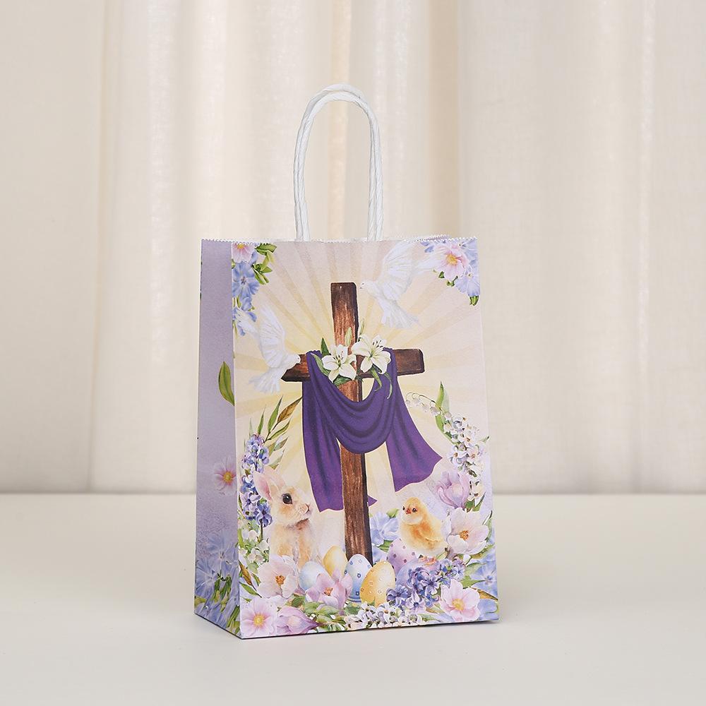 

12/30pcs Easter Gift Bags Celebrate with Elegance and Faith Cute Rabbit Design Packaging Candy Eggs Container Reusable 12pcs&15x8x21cm