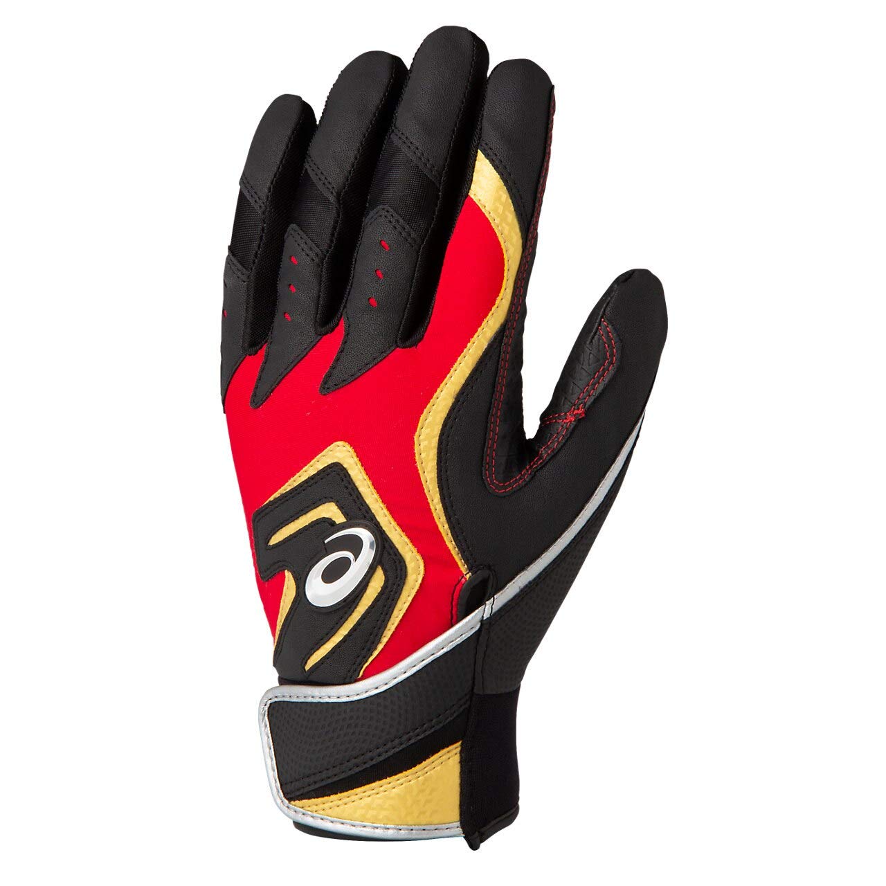 

ASICS Baseball Batting Gloves both 3121A249 Black x Red JM (for hands) 3121A249.005