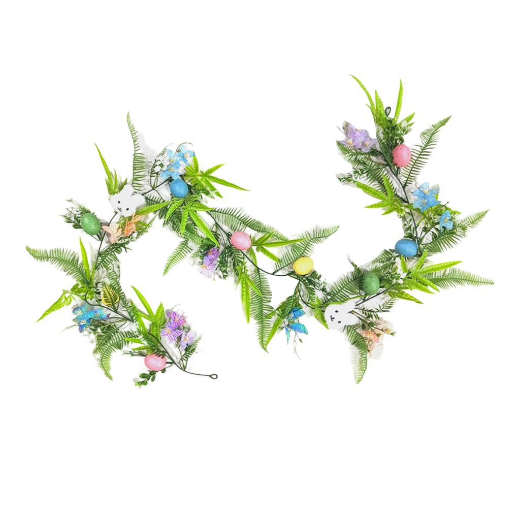 1.8-meter Easter Egg Wreath, Suitable For Fireplace Mantels, Multi-colored Artificial Hanging Wall Decoration.