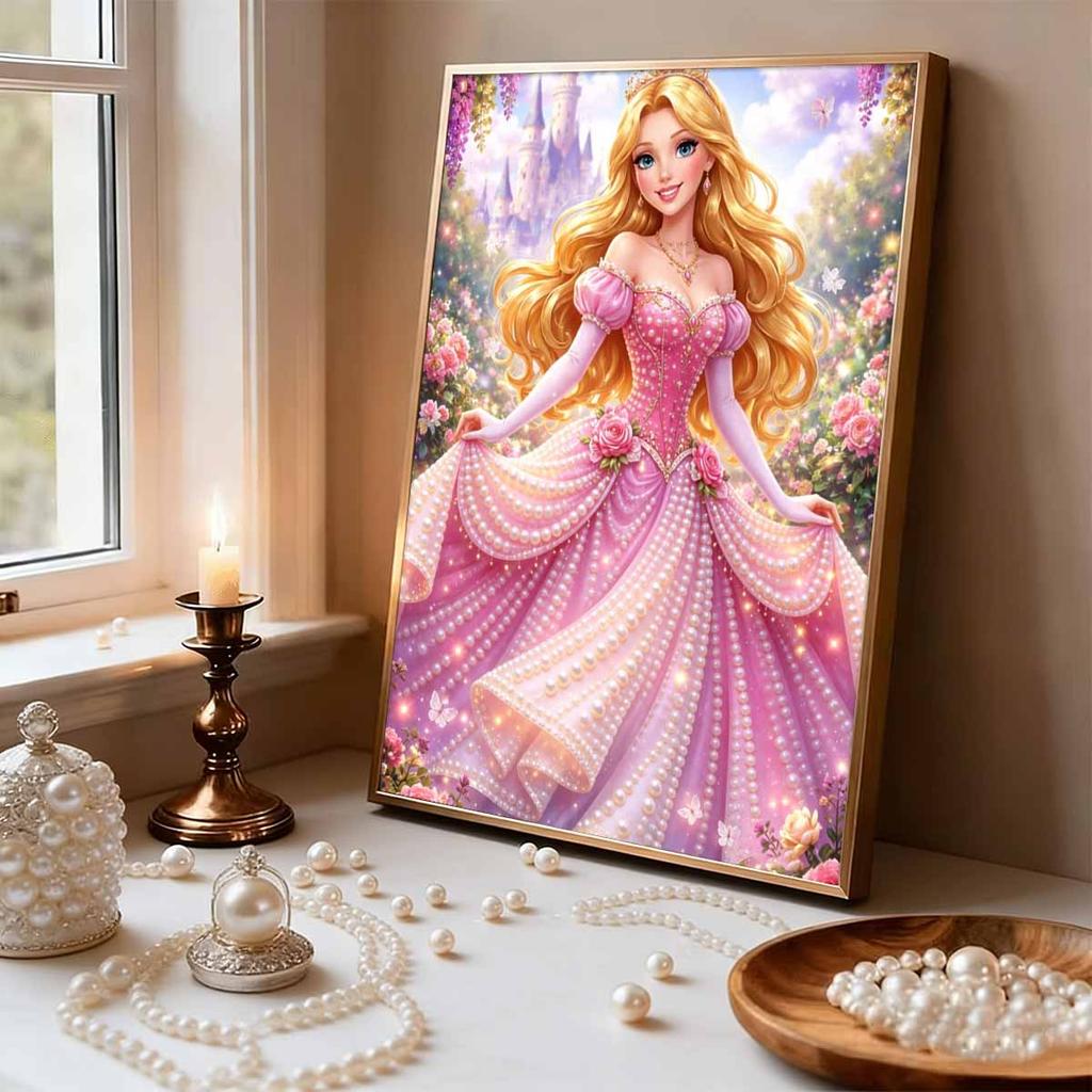 Disney Pearl Painting Rapunzel Rapunzel Castle Creative 5D Pearl Embroidery Cross Stitch Kit Handmade DIY Home and Room Decor Gift