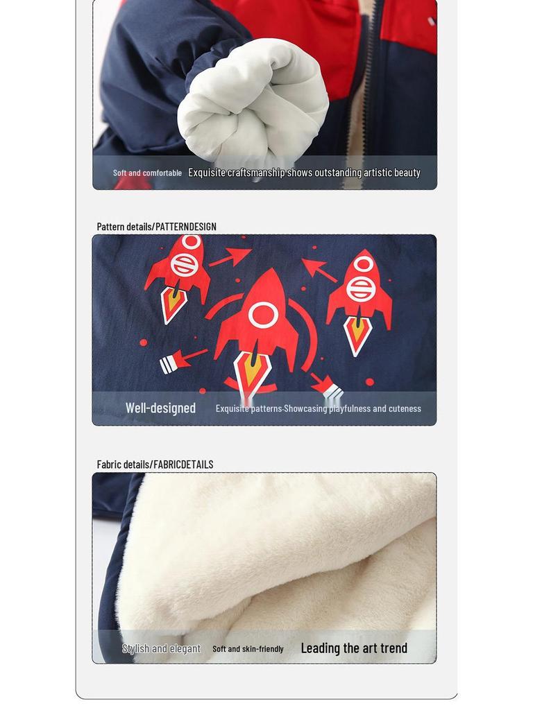 Winterparka für Jungen mit Fleecefutter und Kapuze