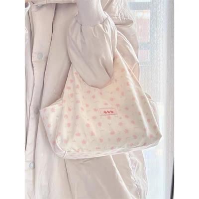 Cute Canvas Bag Women's New Large-capacity Girl Handbag Printed Handbag Casual Versatile Tote Bag