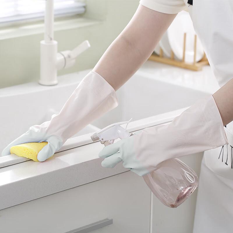 Tingle Durable Two-Tone Rubber Cleaning Gloves