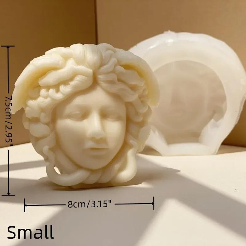 2D Medusa Head Silicone Candle Mold DIY Greek Figure Sculpture Plaster Crystal Resin Casting Molds Hand Soap Making Tools