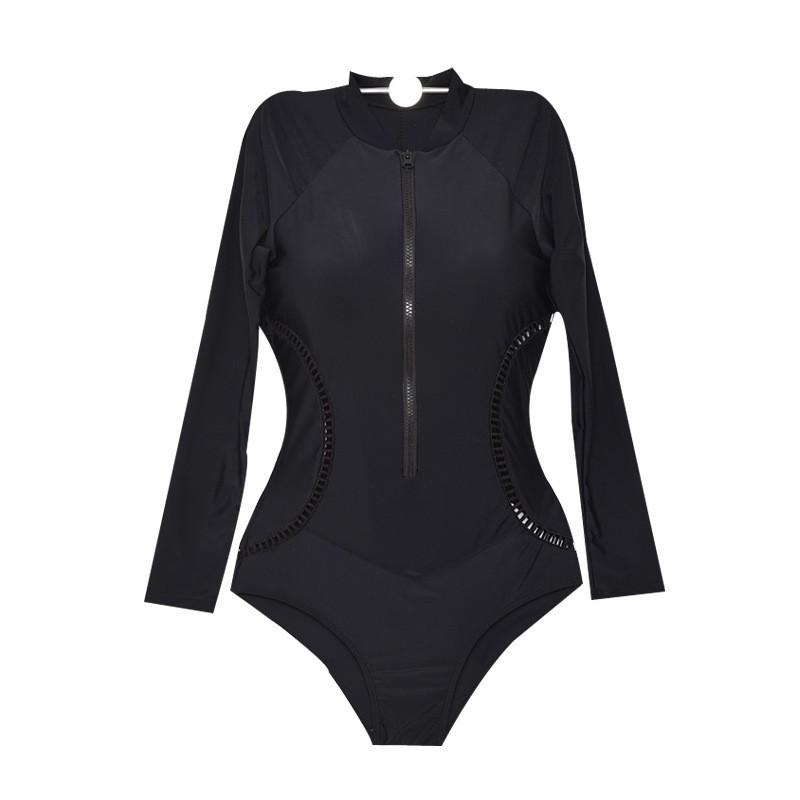 

Long Sleeve Sunscreen Conservative Sports Hot Spring Swimsuit Korean ns Sexy Belly Skinny Snorkeling Suit Surf Suit M