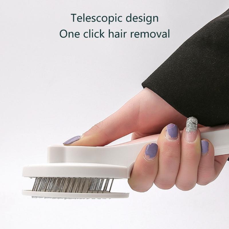 Cat-shape Self Cleaning Brush for Dogs & Cats Pet Grooming Tool Gentle Remove Undercoat Shedding Mats and Tangled Hair