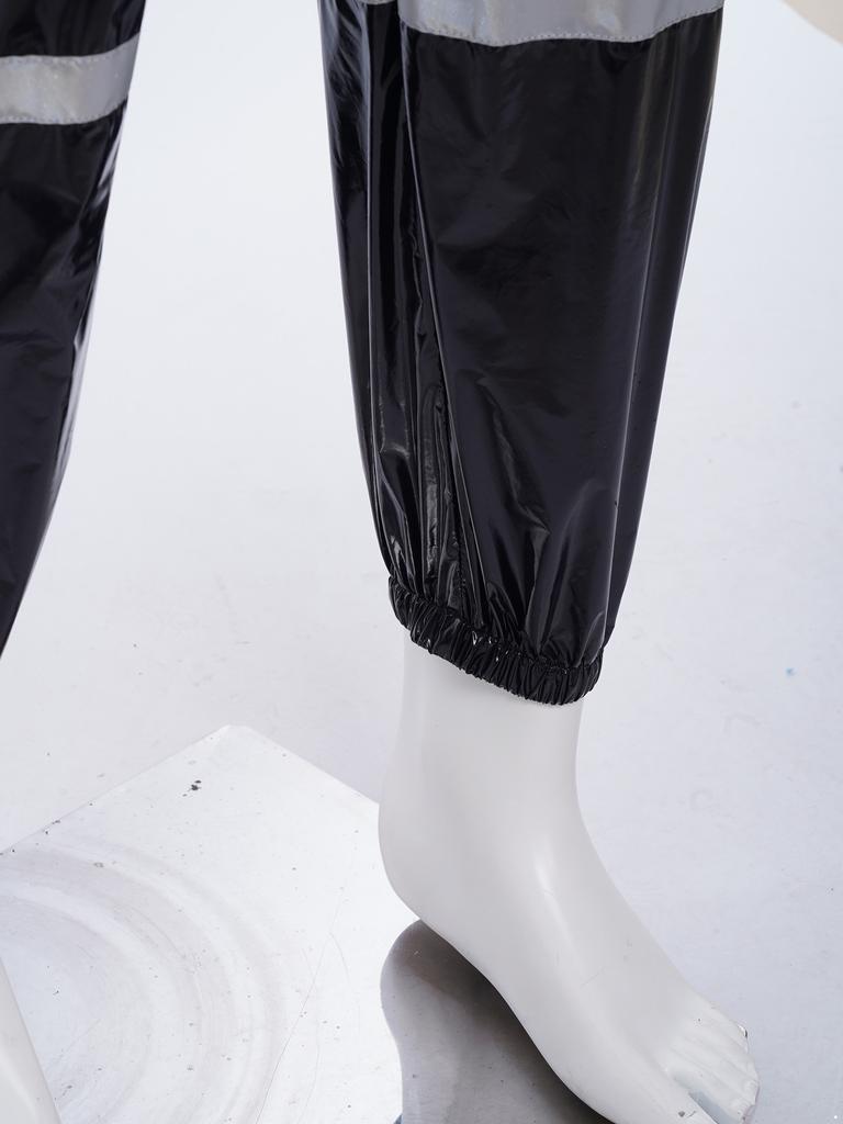 Men Stand Collar Long Sleeve Zipper Belted Jumpsuit Work Coveralls