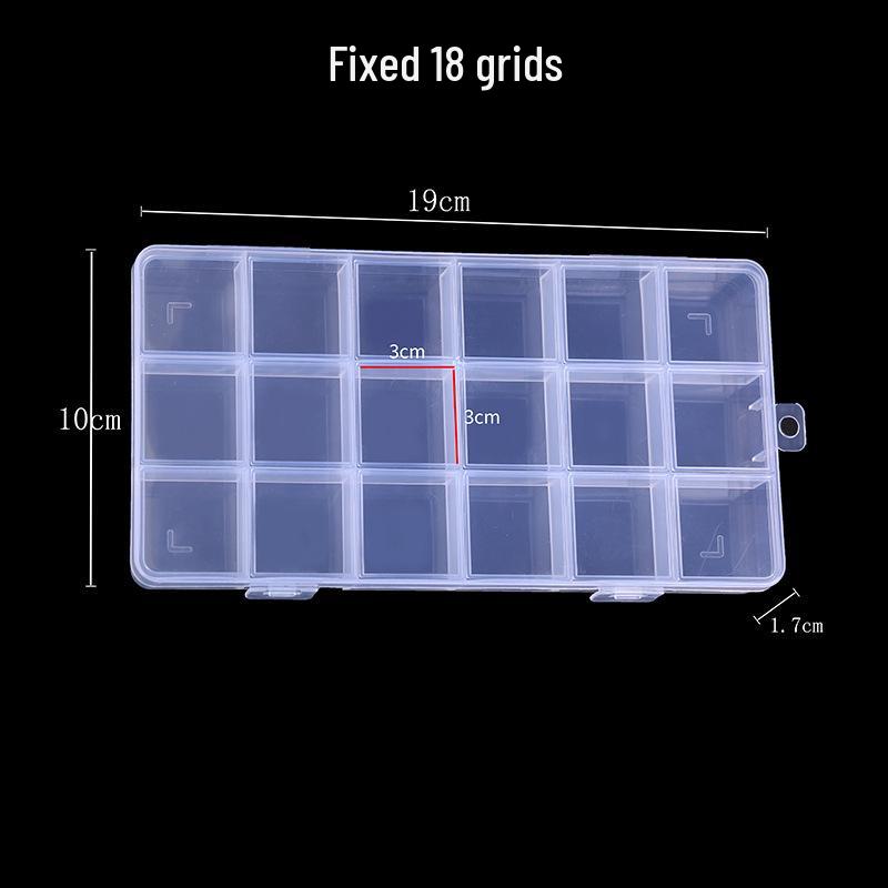 Aufbewahrungsbox aus transparentem Kunststoff mit 24 Fächern für Nailart, Strasssteine, Perlen und Schmuckzubehör