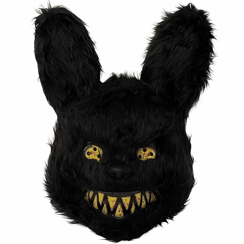 Scary Halloween Mask Realistic Bloody Bear Mask Cosplay Bloody Plush Bunny Mask  Men