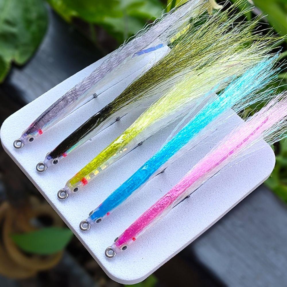 Stainless Hooks Fly Fishing Sand Eel 3D Realistic Realistic Fish Eye Surf Candy Fly Lure Surf Candy Design Sand Eel Pattern