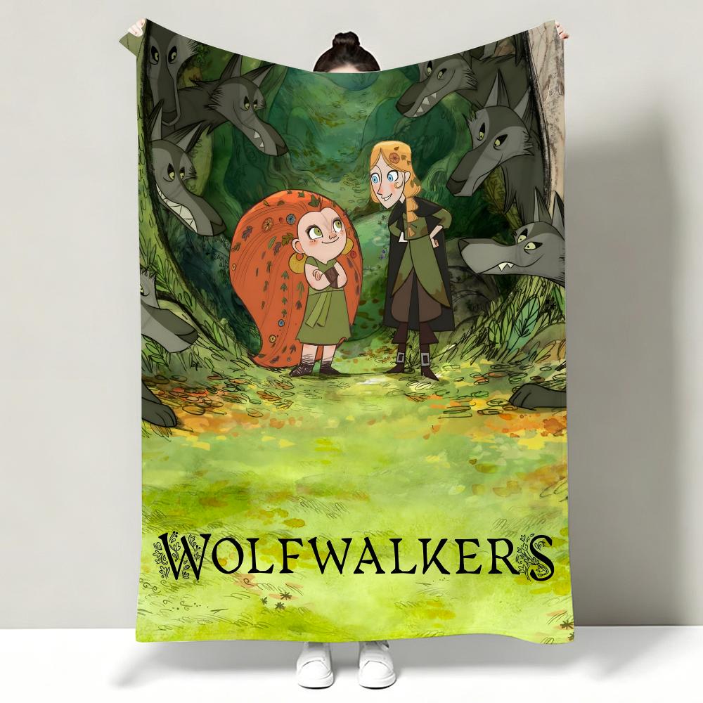 Movie WWolfwalkers Throw Soft Warm Flannel Throw Blanket Multiuse for Sofa Bed Office Nap