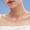 Crown Necklace Women's Light Luxury Ins Niche Design Sense Love Clavicle Chain Stainless Steel Micro-inlaid Zircon Peach Heart Necklace